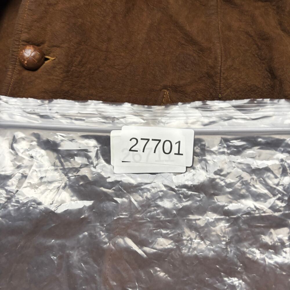 Vintage 30s Buckskin Chore Sports Coat Leather Jacket Mens 19.5x26 Western Retro - Picture 16 of 16